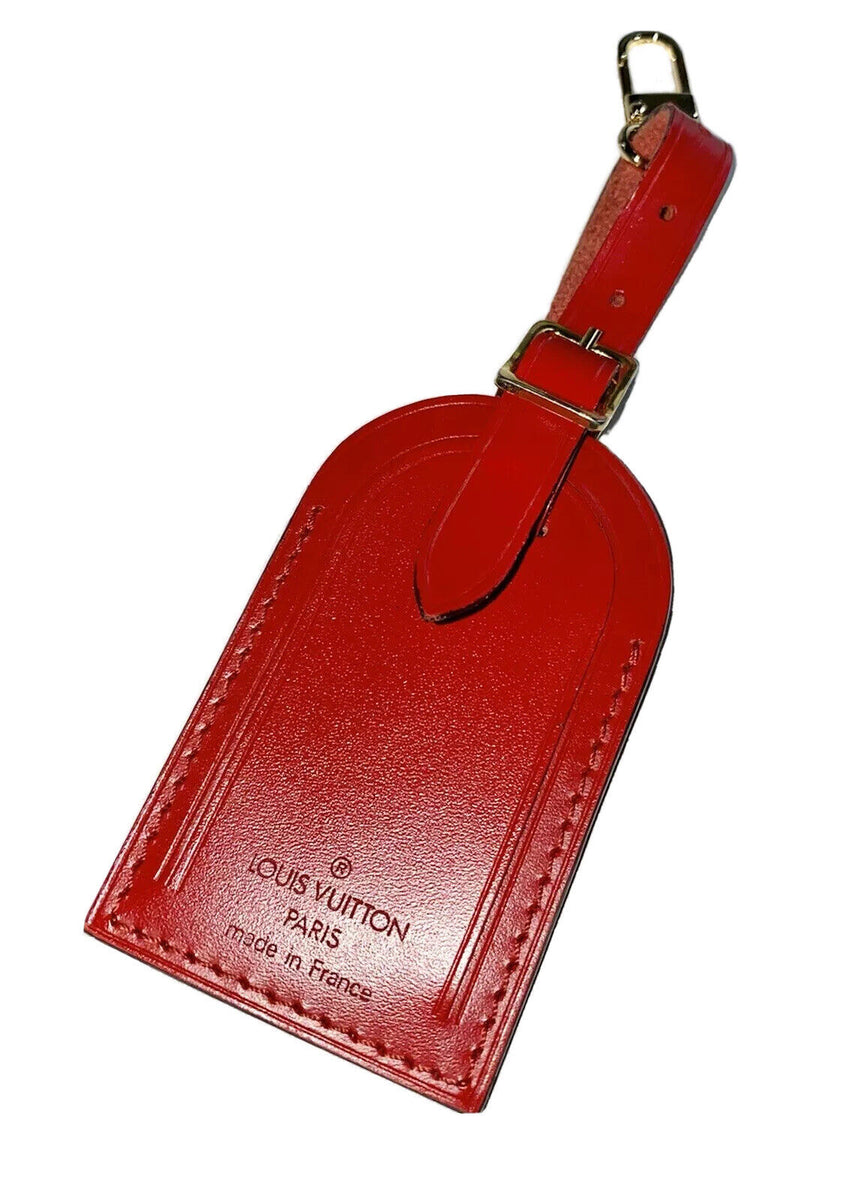 Louis Vuitton Rich Red Luggage Tag Calfskin Authentic France