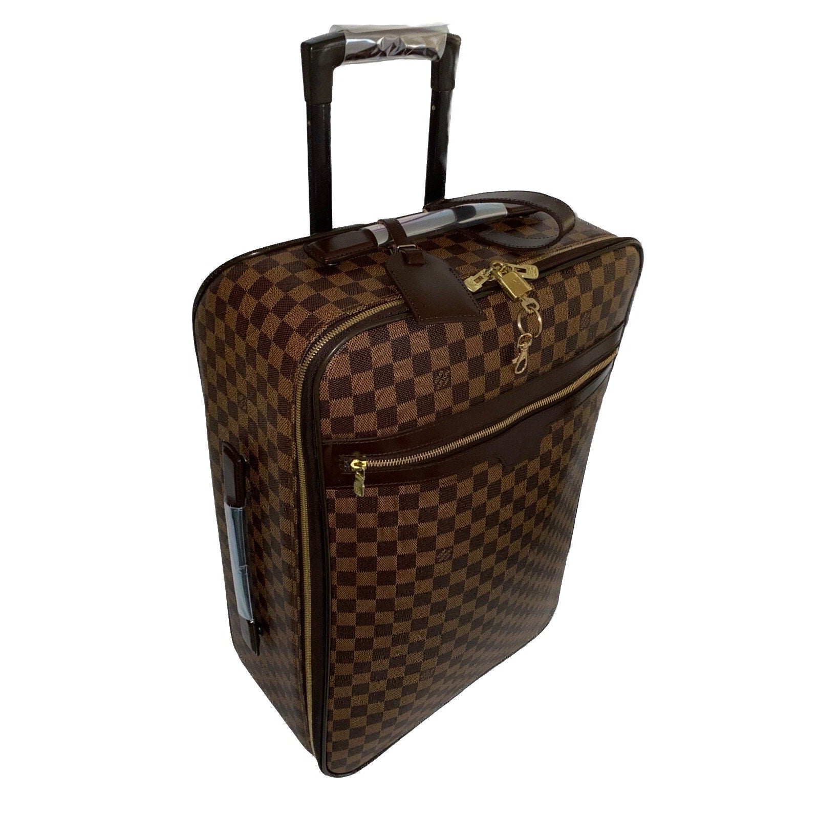 Louis Vuitton Pegase 55 Suitcase Bag Damier Ebene w/ Dust-bag Lock Strap
