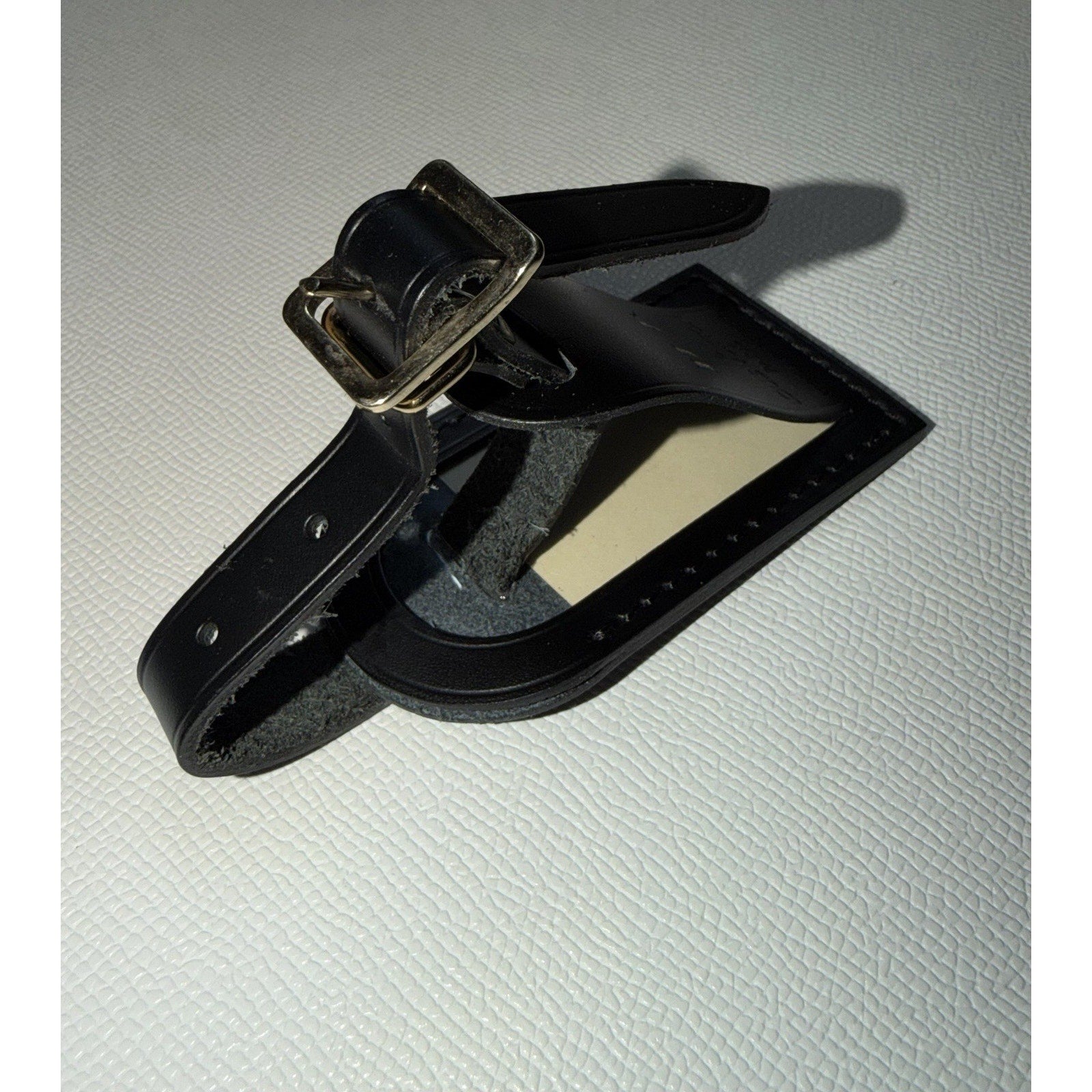 Louis Vuitton Black Name Tag w/ H F Initials Small Goldtone Mint