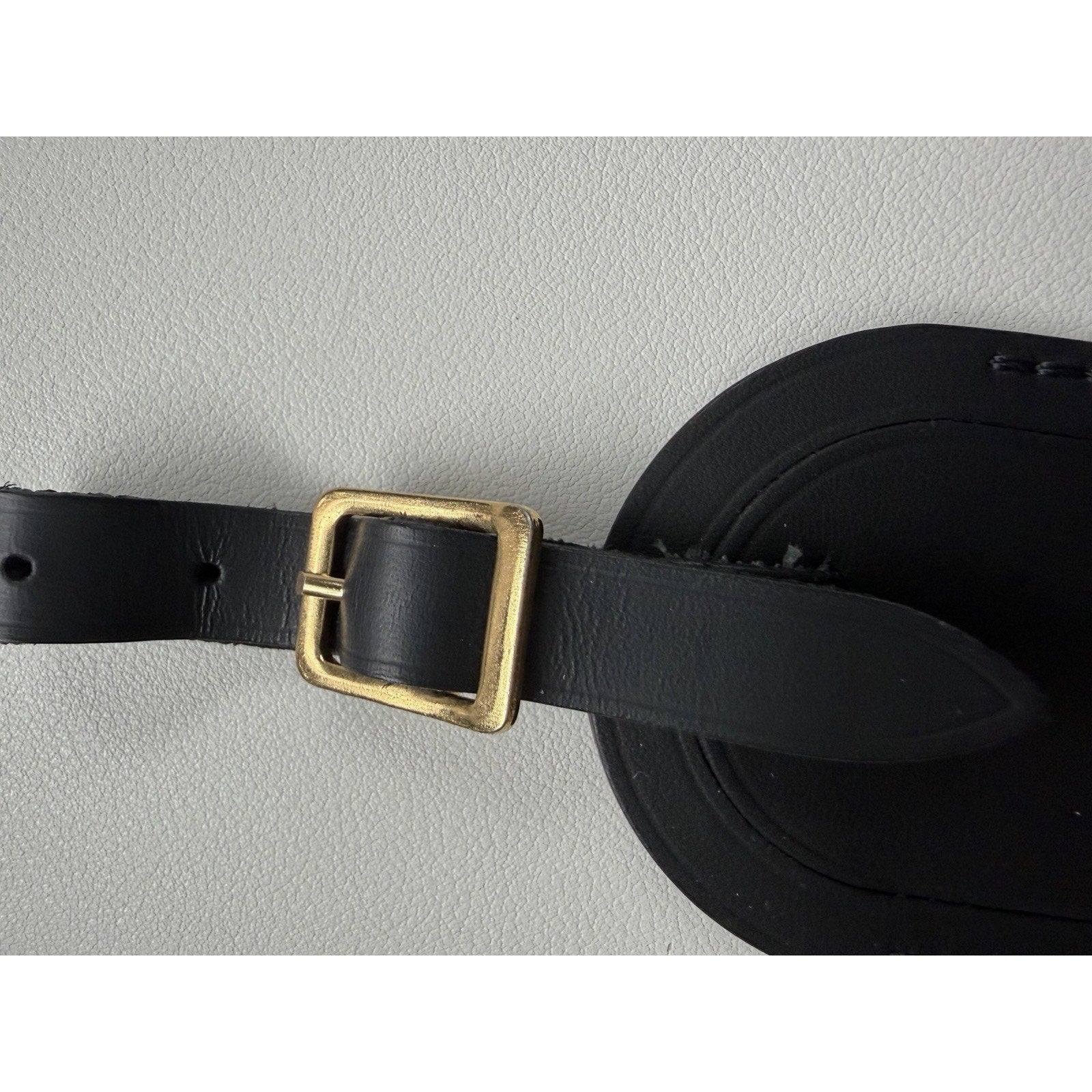 Louis Vuitton Name Tag w/ T H Initials Goldtone Black Large Black