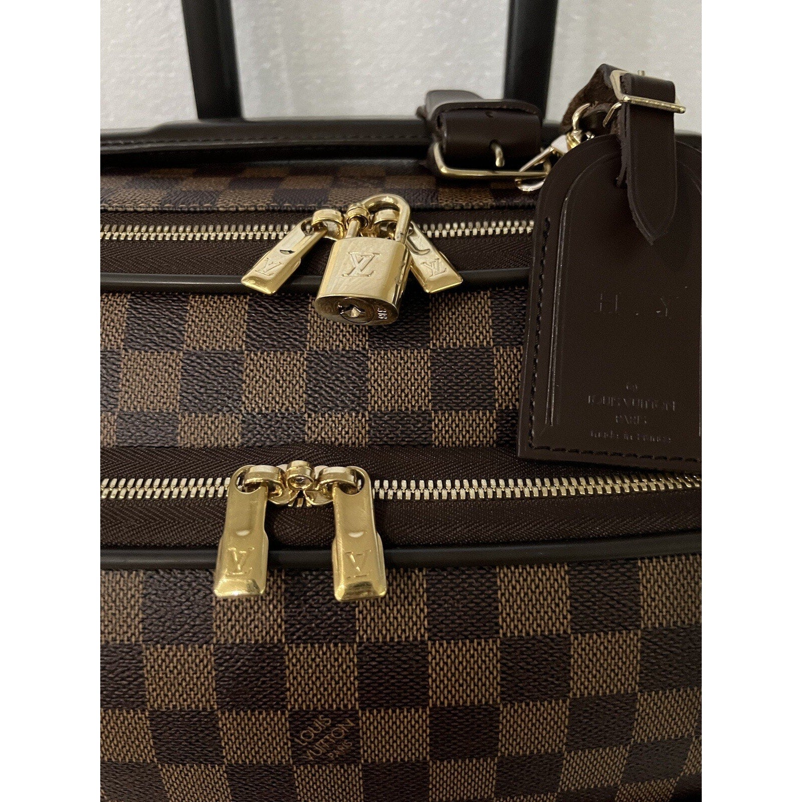 Louis Vuitton Pegase Business Suitcase Damier Ebene w/ Dustbag Strap Garment Bag