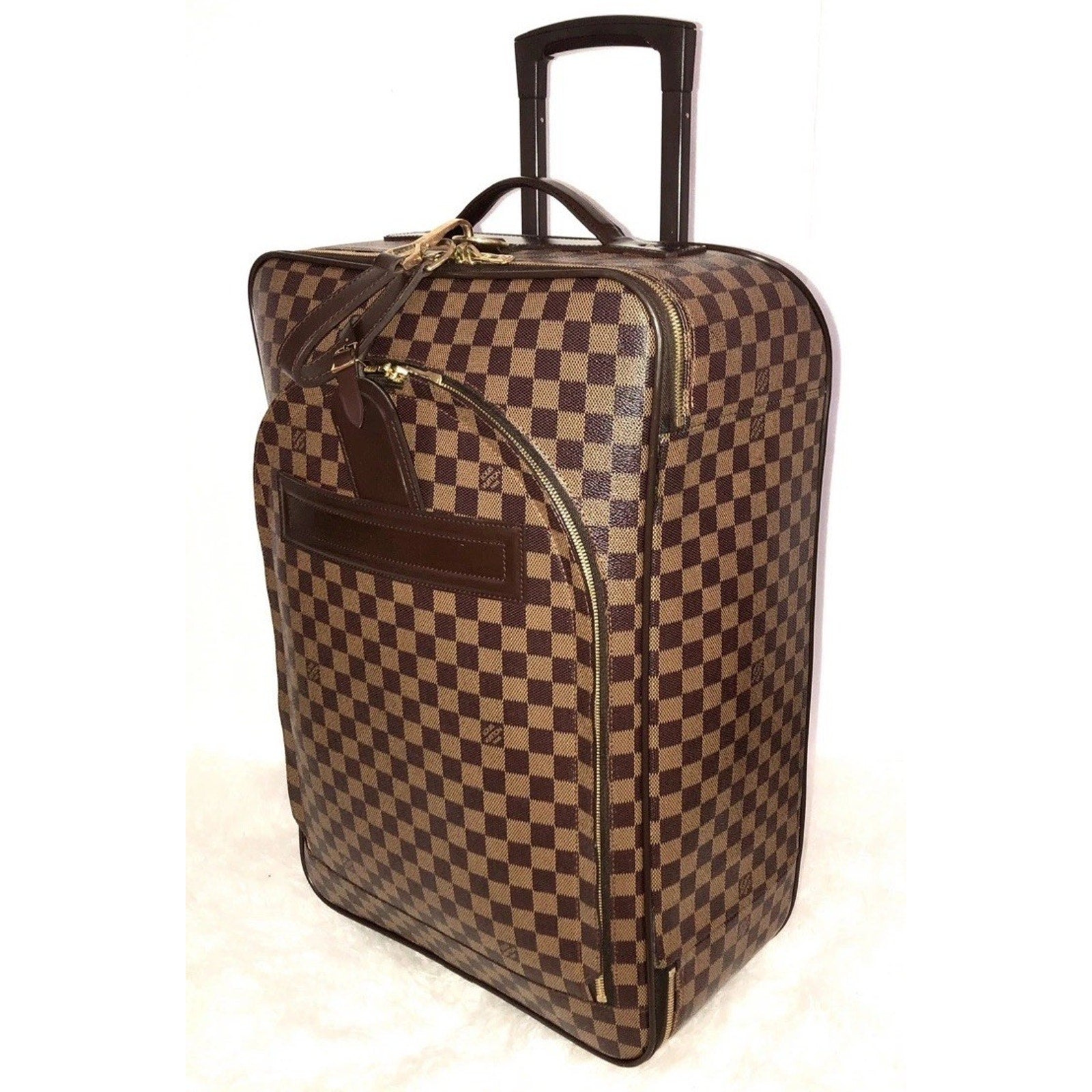 Louis Vuitton Pegase 55 Suitcase Bag Damier Ebene w/ Garment Bag Hanger