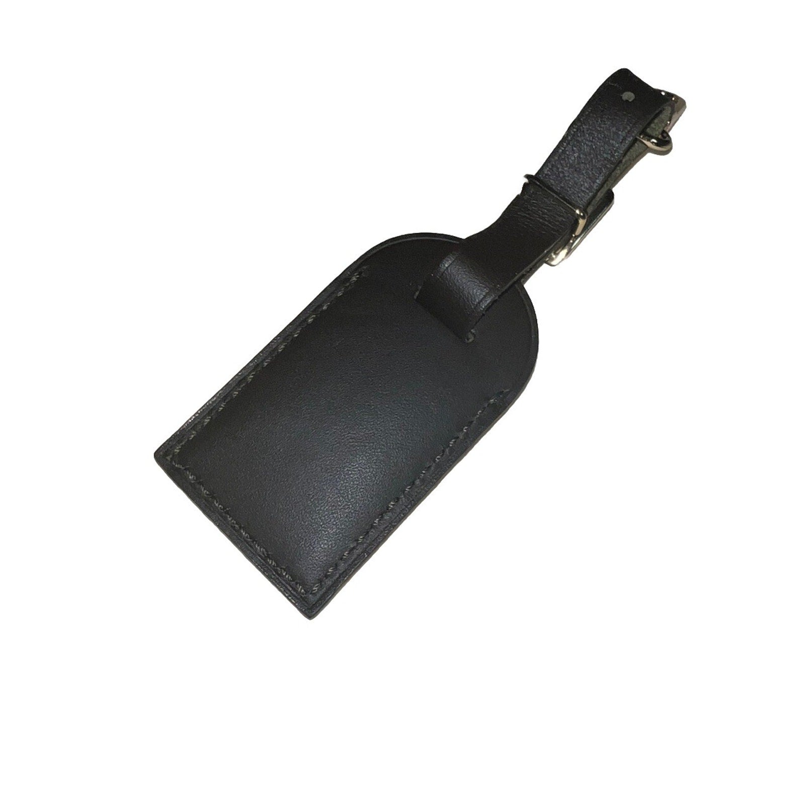 Louis Vuitton Dark Brown ID Name Tag Soft Leather Small Goldtone 1 Piece