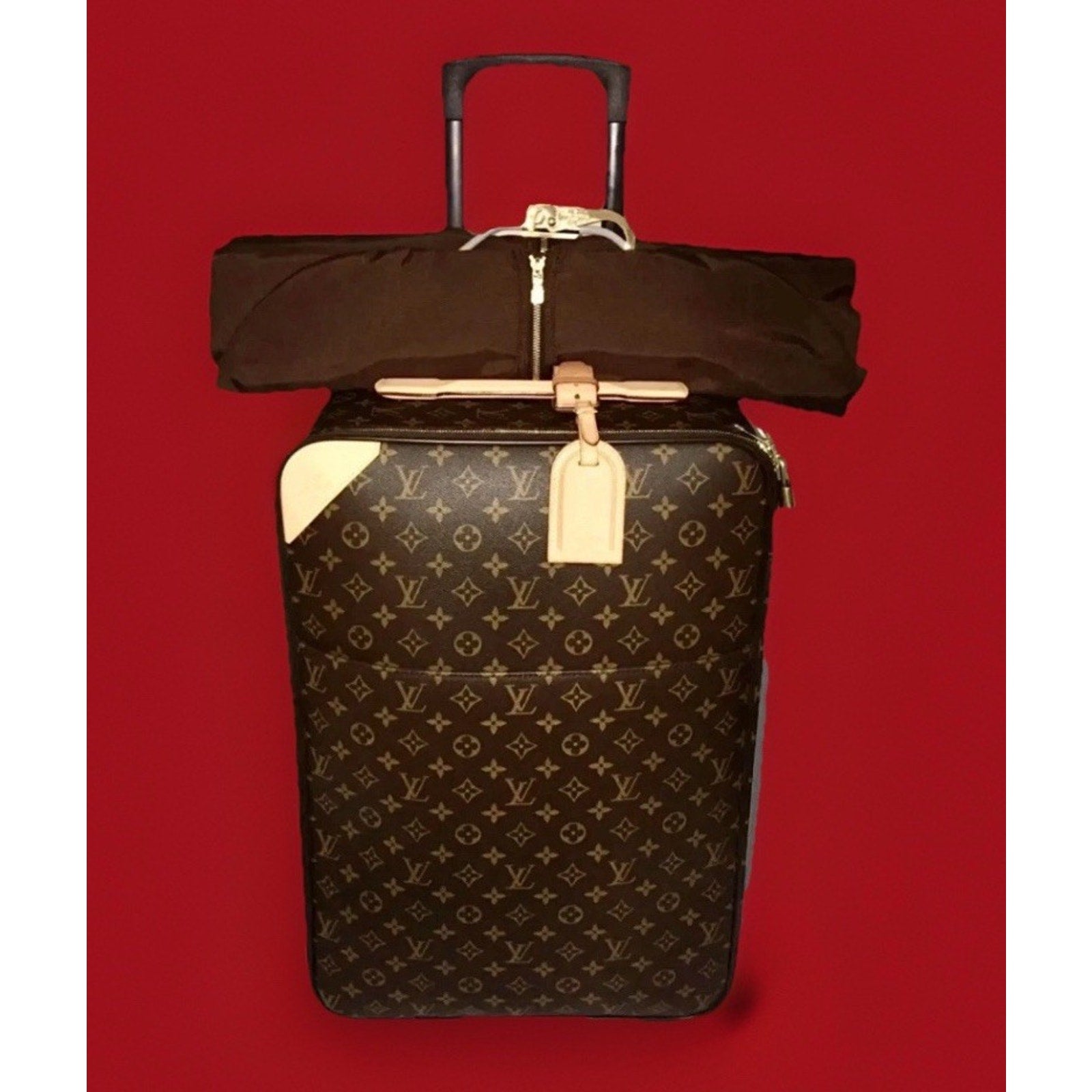 Louis Vuitton Pegase 55 Monogram Suitcase w/ Coa Tag Garment Dust-bag