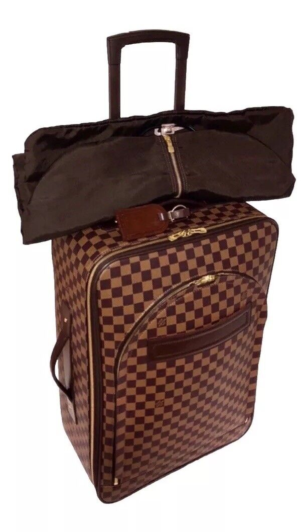 Louis Vuitton Pegase Rolling Suitcase Damier Ebene w/ Garment Bag & COA