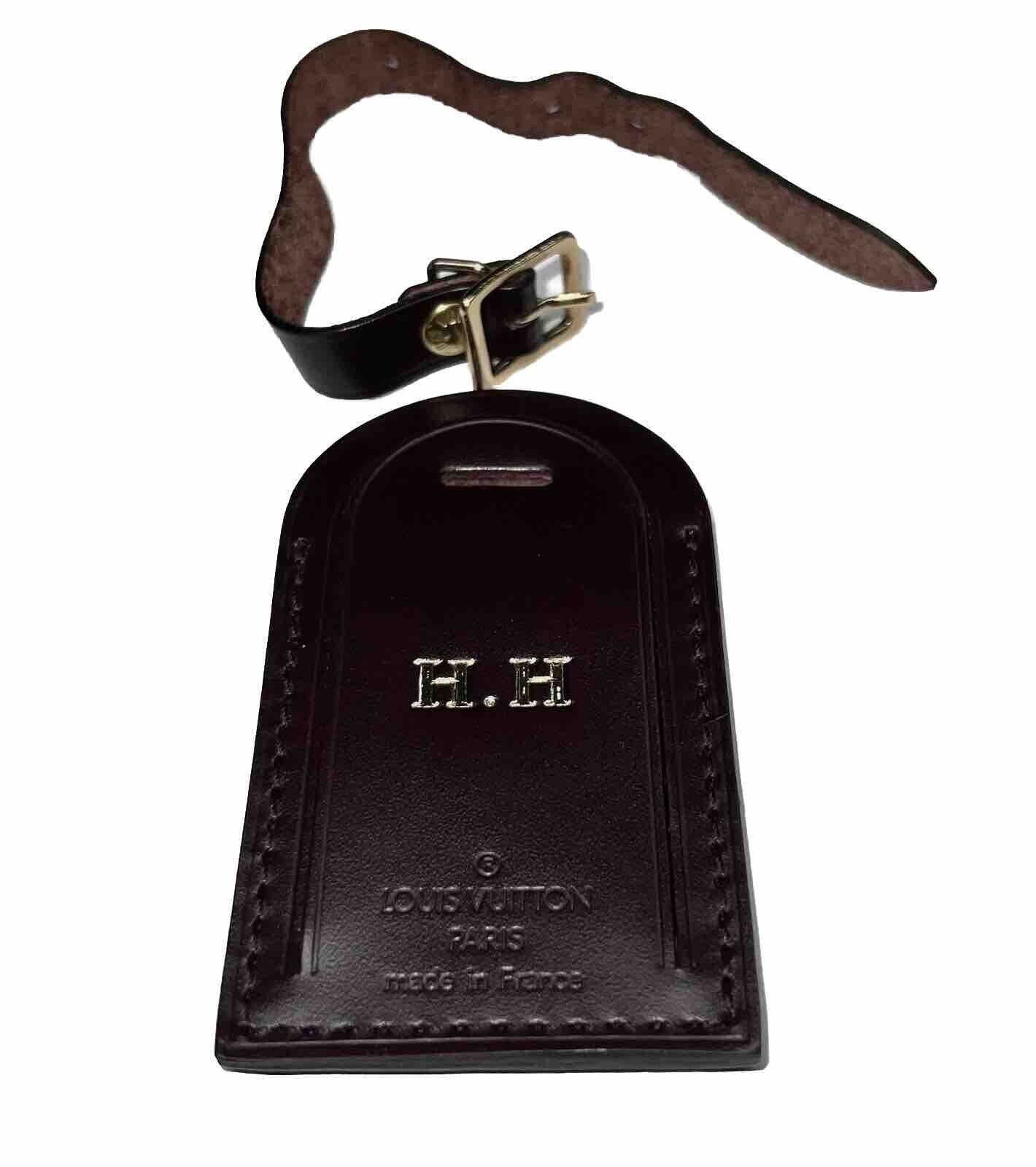 Louis Vuitton Name Tag w/ HH Goldtone Stamped Damier Ebene