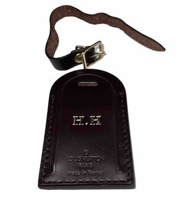 Louis Vuitton Name Tag w/ HH Goldtone Stamped Damier Ebene