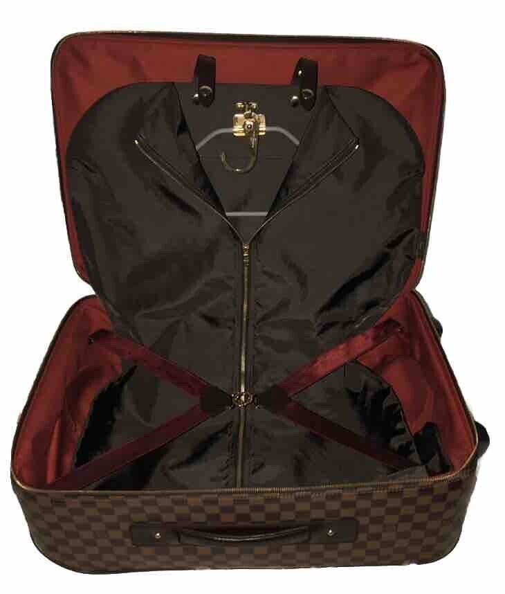 Louis Vuitton Pegase Damier Ebene Rolling Suitcase Bag w/ Garment Hanger +COA