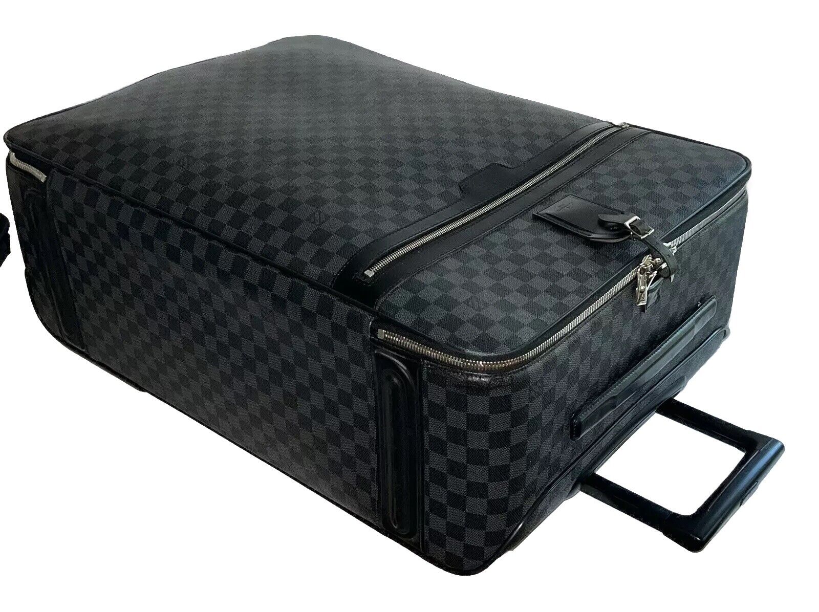 Louis Vuitton Pegase 65 Graphite Suitcase Unisex Luggage Bag Silvertone COA