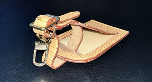 Louis Vuitton Luggage Name Tag Epi Beige Leather Large Pristine