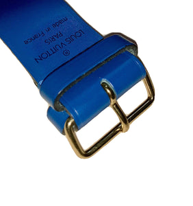 Louis Vuitton Blue Leather Strap Poignet Loop made in France AUTHENTIC