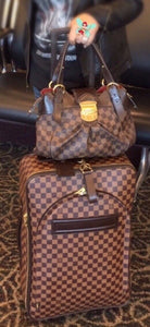 Louis Vuitton Pegase Rolling Suitcase Damier Ebene w/ Garment Bag & COA