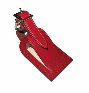 Louis Vuitton Red Leather Name Tag Calfskin Goldtone Metal Small ❤️ - 1 Pc