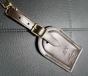 Louis Vuitton ID Name Tag w/ JY Stamped J Y Large Damier Ebene Goldtone - France