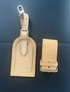 Louis Vuitton Name Tag Natural Vachetta Large w/ Poignet Strap - 1 Set 007