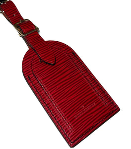 Louis Vuitton Epi Red Name Tag fits Keepall AUTHENTIC France Large