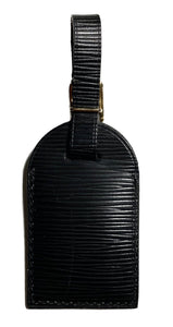 Louis Vuitton Epi Black Leather Name Tag Fits Epi Keepall Bag