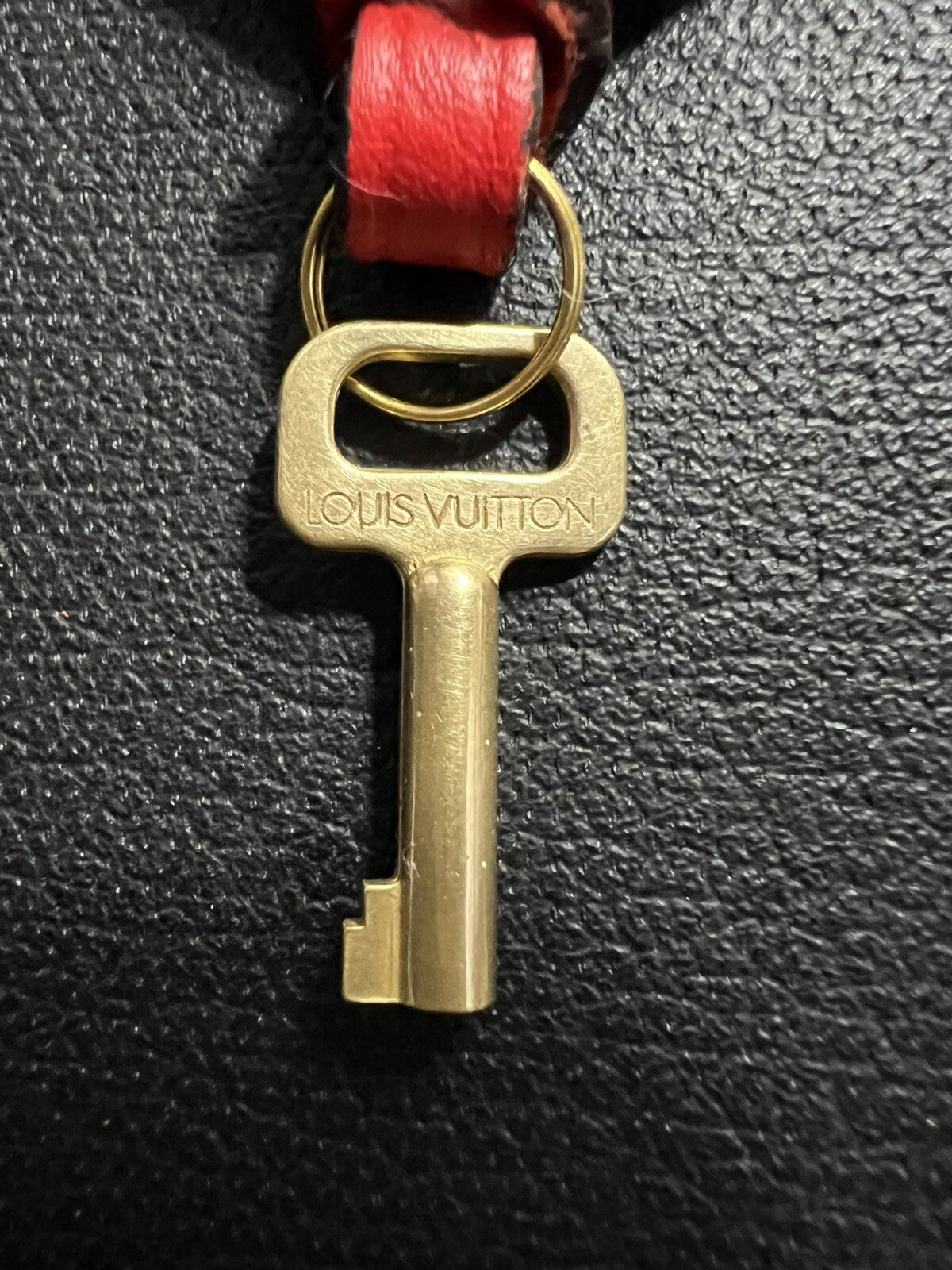 Louis Vuitton PARIS Red Clochette Keybell Leather w/ Skeleton Key