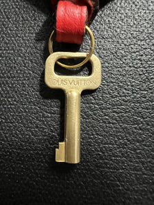 Louis Vuitton PARIS Red Clochette Keybell Leather w/ Skeleton Key