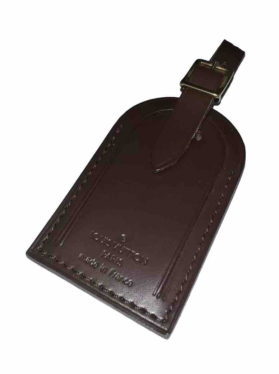 Louis Vuitton Name Tag Damier Ebene Leather Goldtone 🔥 Blank