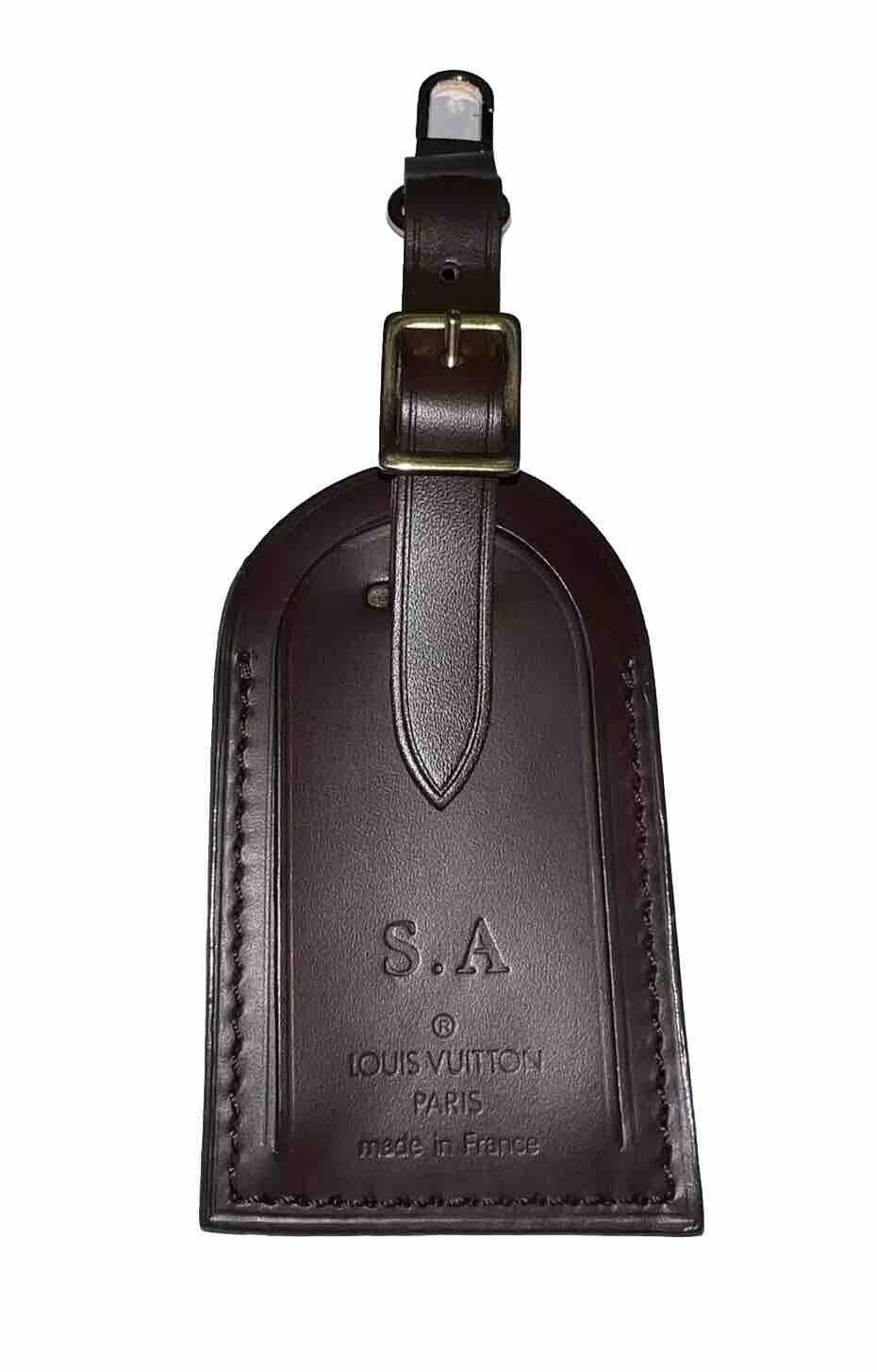 Louis Vuitton Name Tag w/ SA Initials Damier Ebene Leather - UEC France