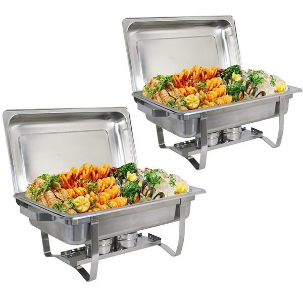 Stainless Steel Buffet Catering Dish Holiday Party - 8 QT Full Size - 1 Set