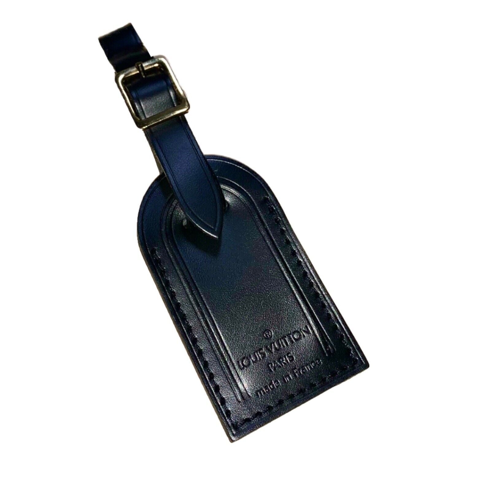 Louis Vuitton Name Tag Black Calfskin Leather Small Gold tone - 1 pc UEC