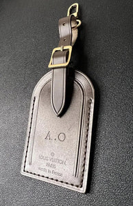 Louis Vuitton Luggage Tag w/ AO Initials Brown Leather Damier Ebene