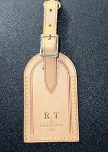 Louis Vuitton Paris ID Name Tag w/ R T Golden Stamp- Natural Vachetta TR Large