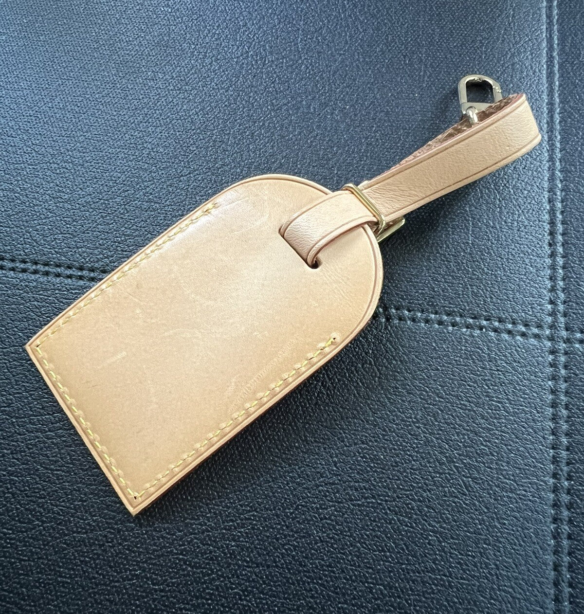 Louis Vuitton Name Tag Vachetta Large Authentic Large France #007