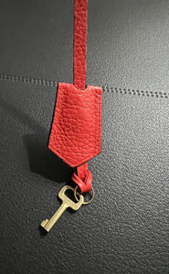 Louis Vuitton PARIS Red Clochette Keybell Leather w/ Skeleton Key