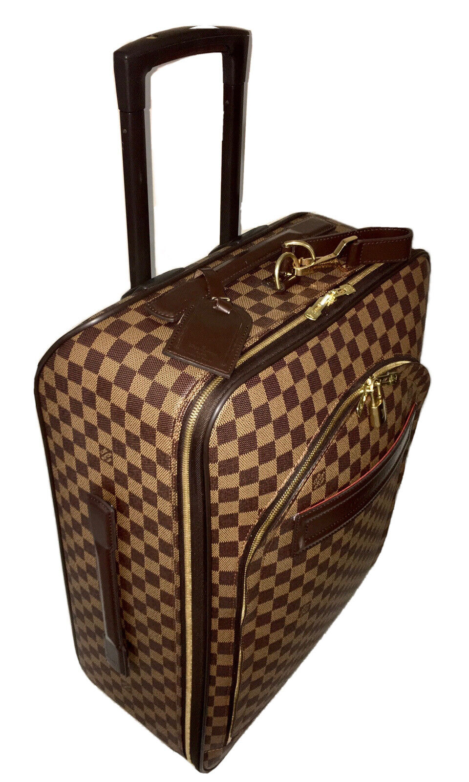 Louis Vuitton Pegase 55 Damier Ebene Rolling Suitcase Bag w/ Lock Name tag COA