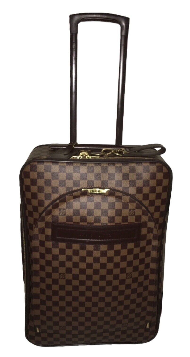 Louis Vuitton Pegase Damier Ebene Rolling Suitcase Bag w/ Garment Hanger +COA