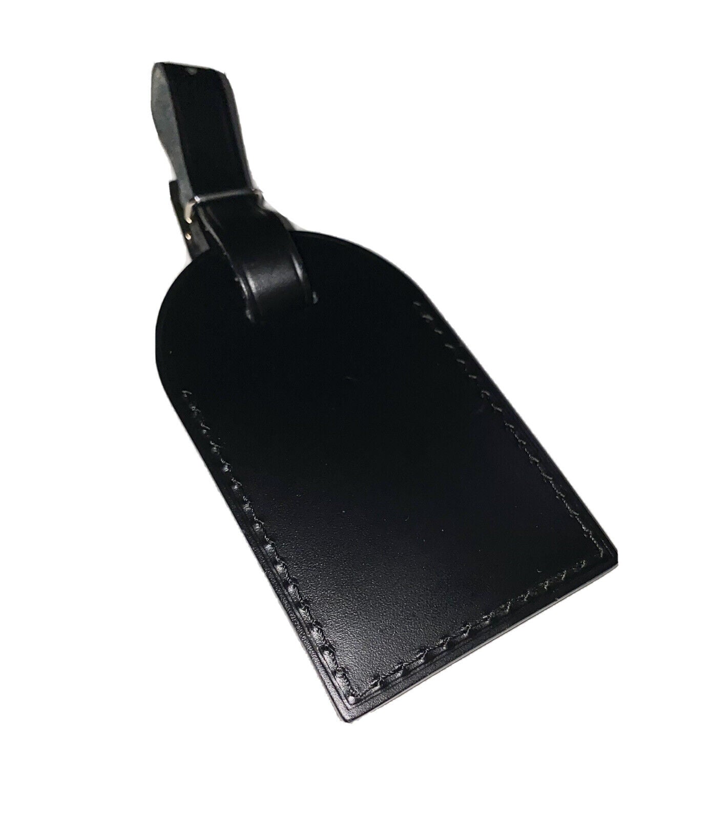 Louis Vuitton Name Tag w/ TO Initials  Goldtone Black Calfskin