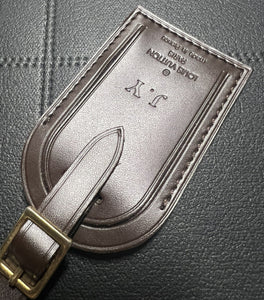 Louis Vuitton ID Name Tag w/ JY Stamped J Y Large Damier Ebene Goldtone - France