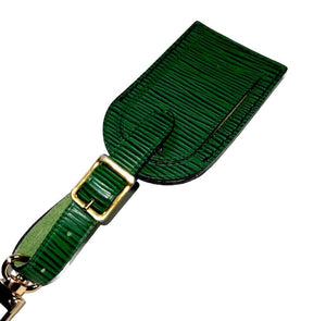 Louis Vuitton Epi Green Name Tag Goldtone France Leather