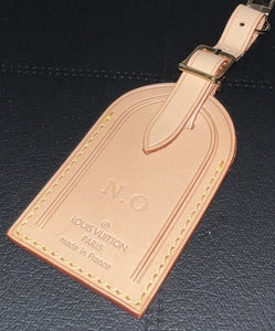 Louis Vuitton ID Name Tag w/ NO Initials Goldtone ON- UEC Beige UEC France