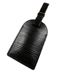 Louis Vuitton LARGE Epi Black Leather Luggage Name Tag 🇫🇷