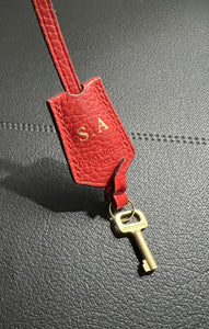 Louis Vuitton PARIS Red Clochette Keybell Leather w/ Skeleton Key