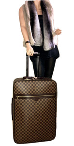 Louis Vuitton Pegase Suitcase Bag w/ Garment Strap Lock Damier Ebene Luggage