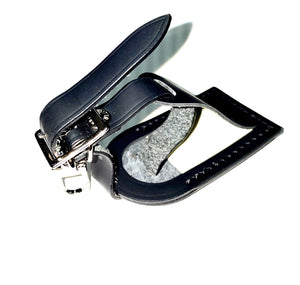 Louis Vuitton Name Tag w/ FA Stamped Black Leather Small Goldtone - France