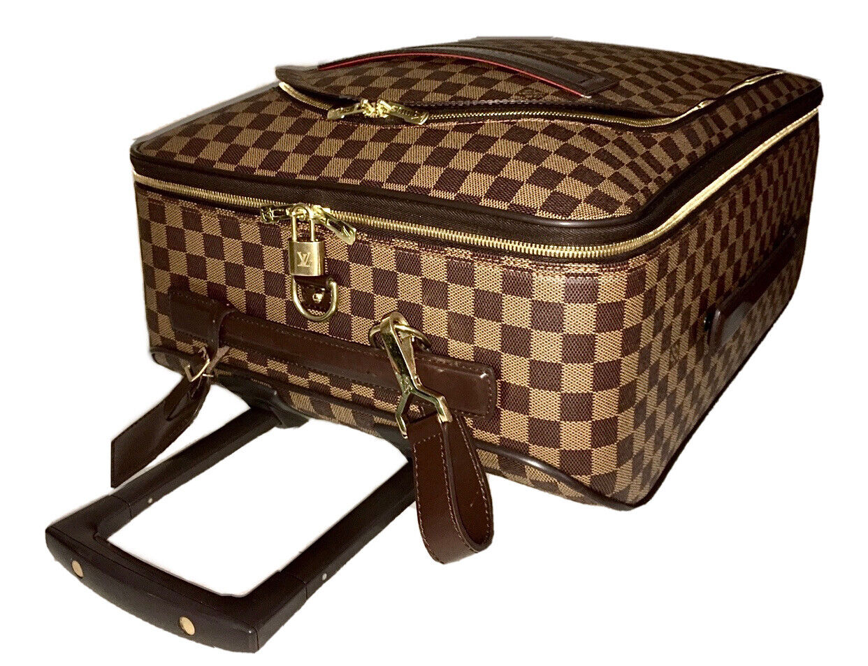 Louis Vuitton Pegase Rolling Suitcase Damier Ebene w/ Garment Bag & COA