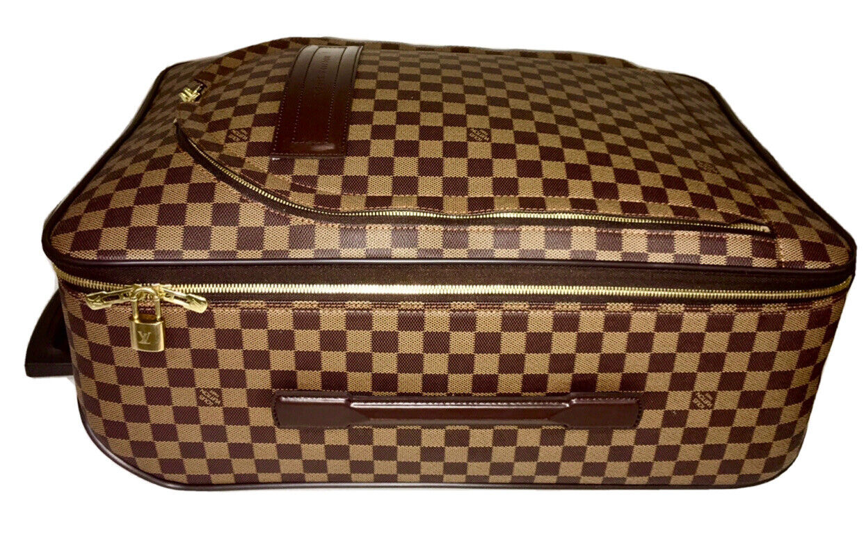 Louis Vuitton Pegase 55 Damier Ebene Rolling Suitcase Bag w/ Lock Name tag COA