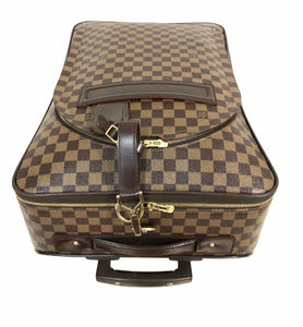 Louis Vuitton Pegase Damier Ebene Rolling Suitcase Bag w/ Garment Hanger +COA