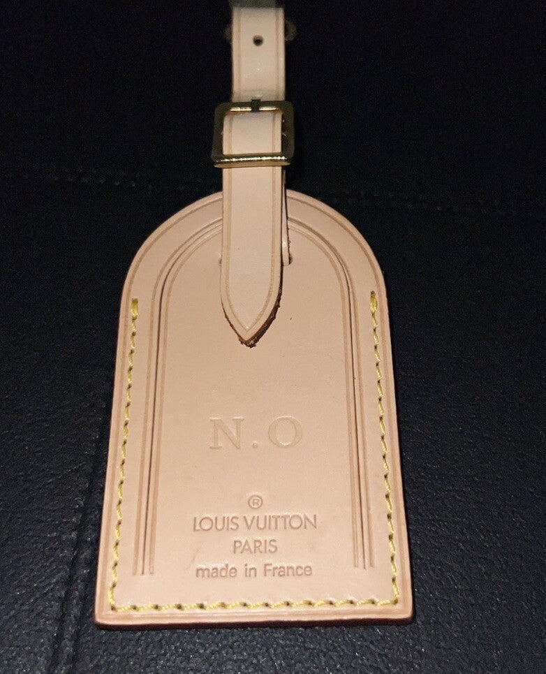 Louis Vuitton ID Name Tag w/ NO Initials Goldtone ON- UEC Beige UEC France