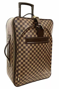 Louis Vuitton Pegase 55 Damier Ebene Rolling Suitcase Bag w/ Lock Name tag COA