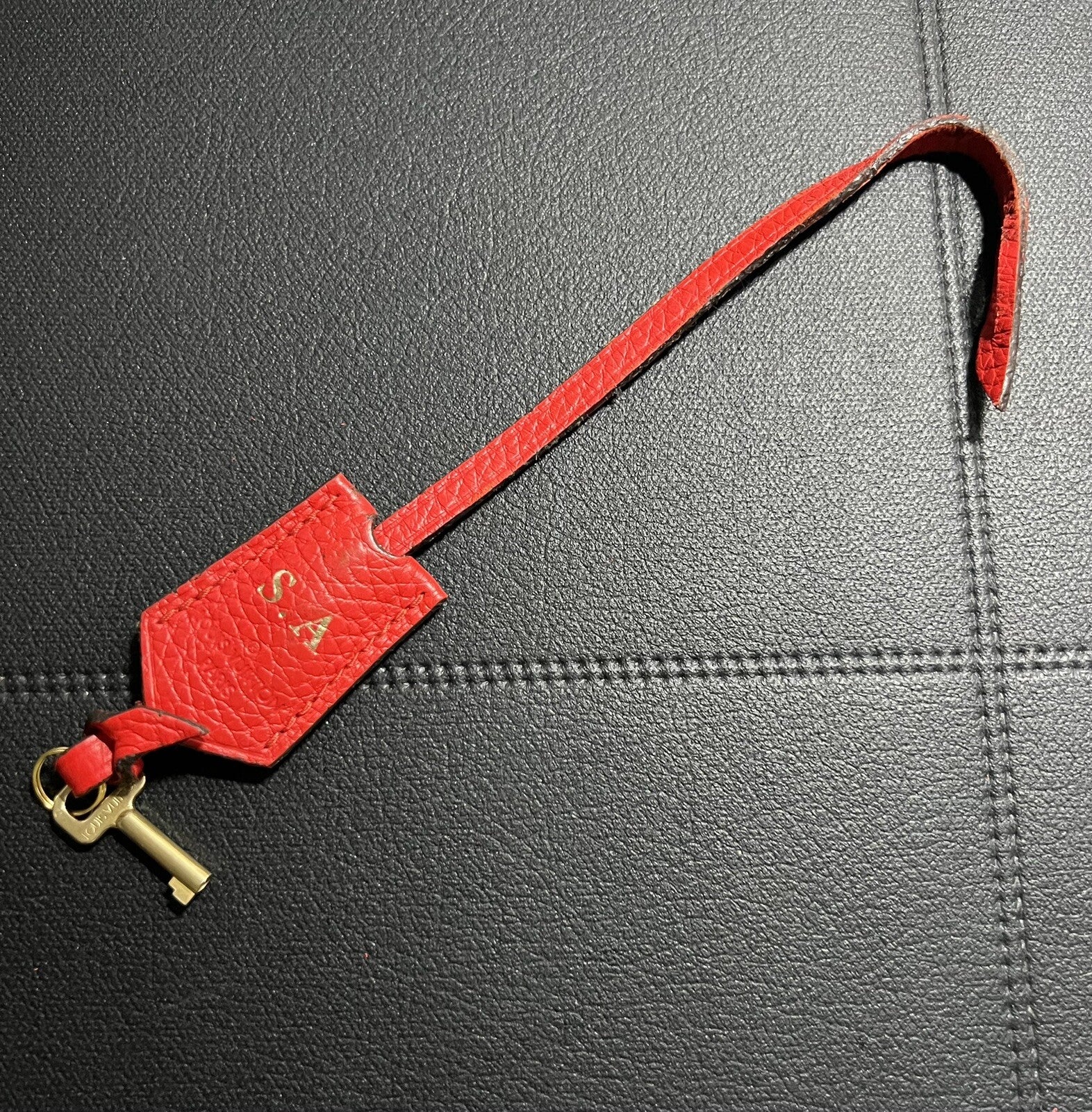 Louis Vuitton PARIS Red Clochette Keybell Leather w/ Skeleton Key