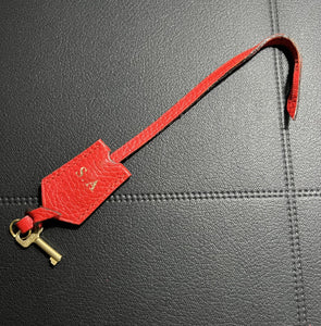 Louis Vuitton PARIS Red Clochette Keybell Leather w/ Skeleton Key
