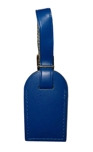 Louis Vuitton Leather Name Tag w/ Strap Poignet  Set  Toledo Blue Goldtone Small