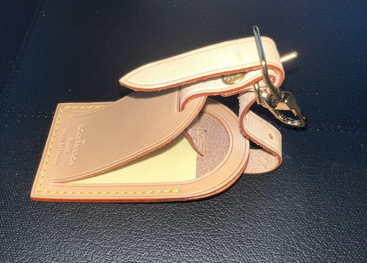 Louis Vuitton Name Tag Vachetta Large Authentic Large France #007